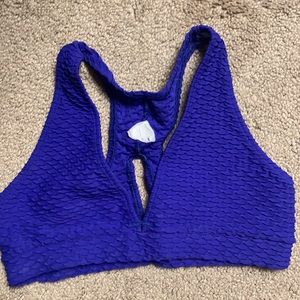 Booty by Brabants Blue Violet Croco Deep V Bra